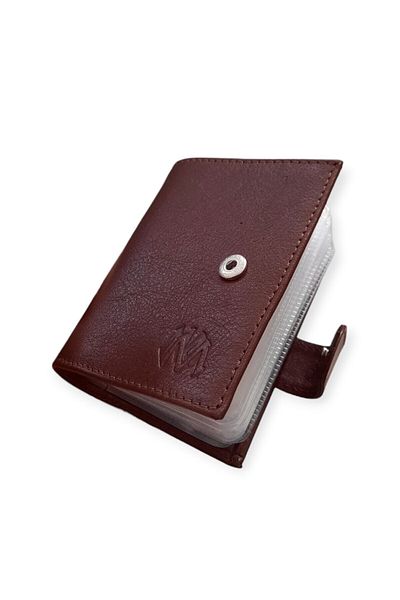 MKM Luxury Leather Card Holder Wallet - Vertical Snap Model