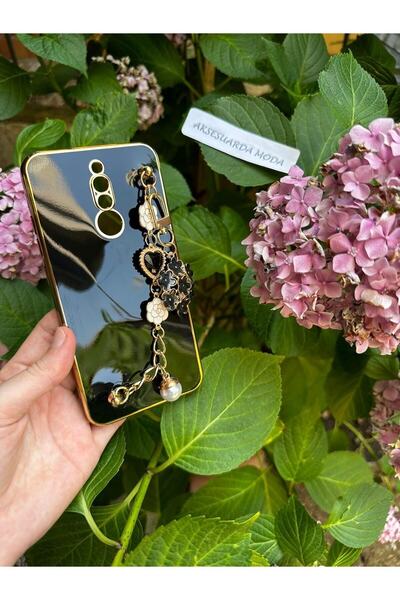 Aksesuarda Moda Xiaomi Redmi 8 Compatible Floral Stone Pearl Handheld Laser Cut Shiny Case