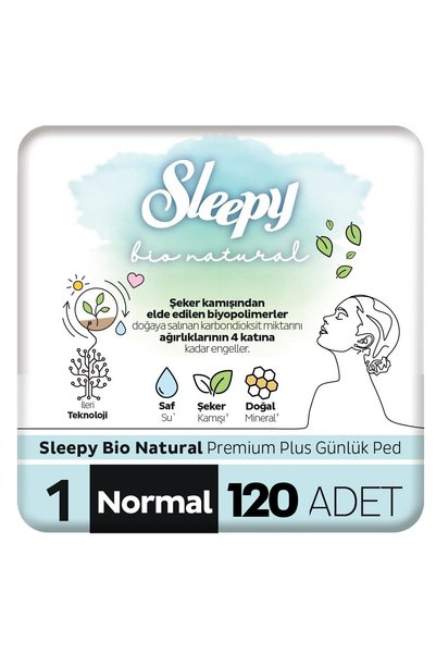 Sleepy بيو ناتشورال بريميوم بلس فوط يومية عادية 120 قطعة