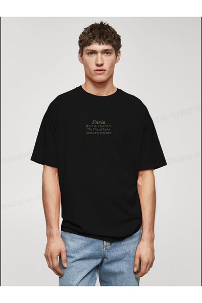 Pear Wear Ανδρικό βαμβακερό μπλουζάκι με στάμπα Paris
