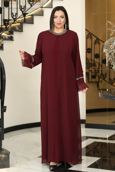 FUVAL MODA Sultan Büyük Beden Tesettür Abiye Elbise