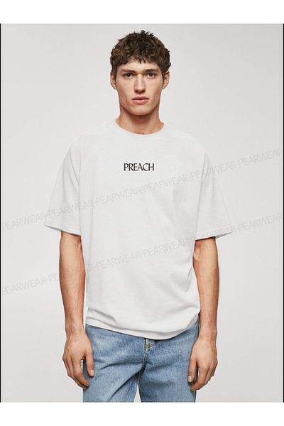 Pear Wear Ανδρικό μπλουζάκι Preach Printed Cotton Crew Neck Oversize