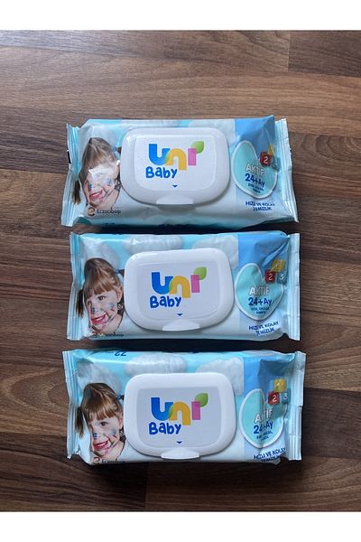 Uni Active Wet Baby Wipes - 3 Packs of 72