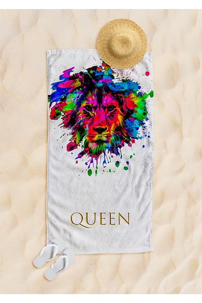 cott land Πετσέτα παραλίας και μπάνιου Lion Queen