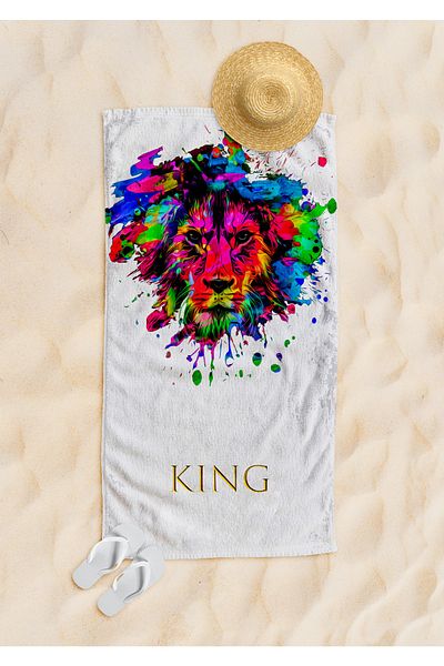 cott land Πετσέτα παραλίας και μπάνιου Lion King Pattern