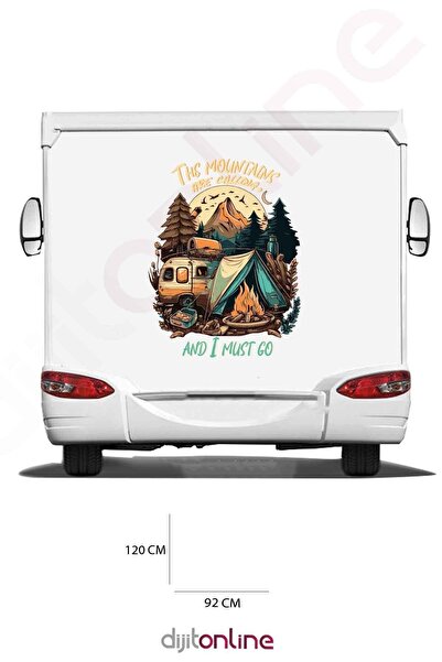 Dijitonline ملصق طباعة تخييم القافلة - ملصق خيمة التخييم - ملصق الجبال والغاب...