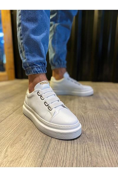 Joy Man Ανδρικά παπούτσια GT Sneaker - J521 Λευκή ελαστική ορθοπεδική σόλα με 4 λωρίδες Sports Sunlight