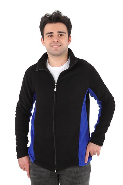 DİVİSTA Black Blue 2-Color Long Sleeve Zippered Fleece