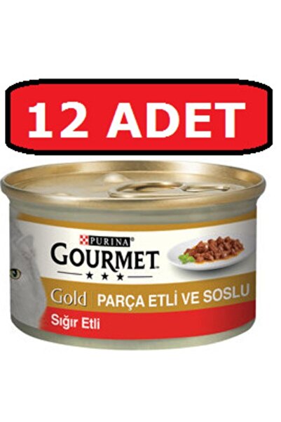 Gourmet Purina Gourmet Gold Parça Etli Sığır Kedi Konservesi 12 adet 85 gr Ya...