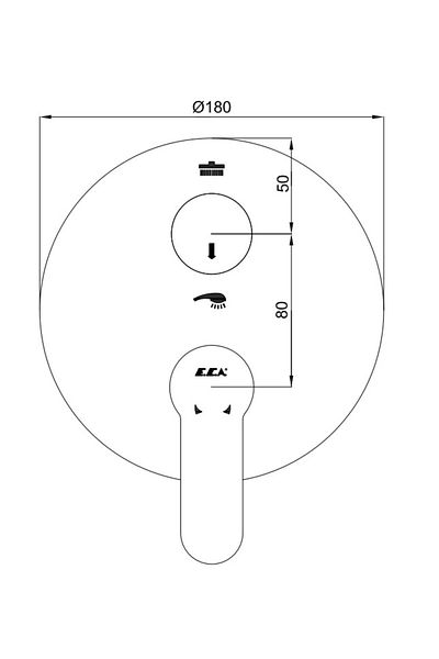 Eca Nita Built-in Bathroom Faucet Surface Mounted 2 Way102167208-YDE