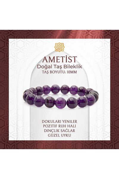 Saff Doğal Taş Amethyst 10mm Natural Stone Bracelet