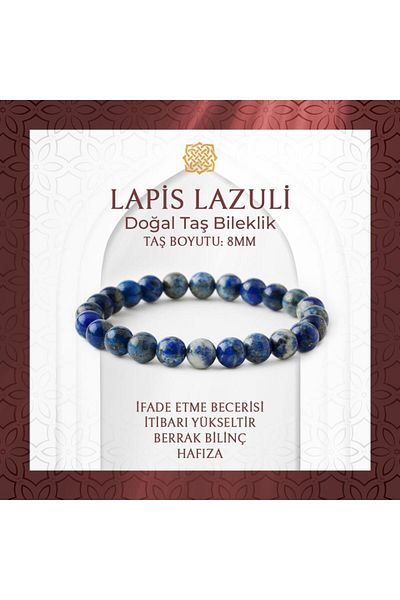 Saff Doğal Taş Lapis Lazuli 8mm Natural Stone Bracelet