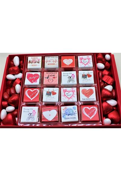 Dark Brown Hediye Sevgili Çikolatası Kalp Şeklinde Kutu ve Katkısız Çikolata