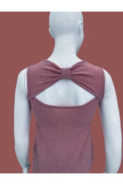 Moda Işık Γυναικεία μπλούζα με ροζ χρώμα με τσακισμένο παράθυρο