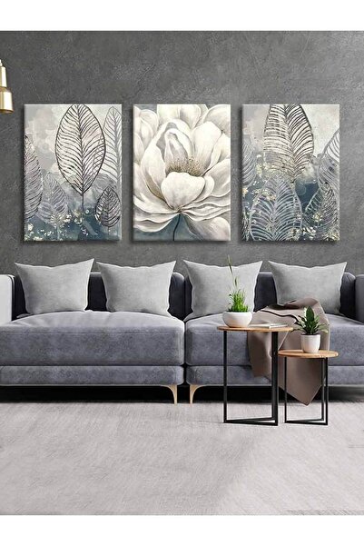 Voovart Kanvas Duvar Tablosu 3'lü Canvas Tablo Seti | Salon Duvar Dekoru