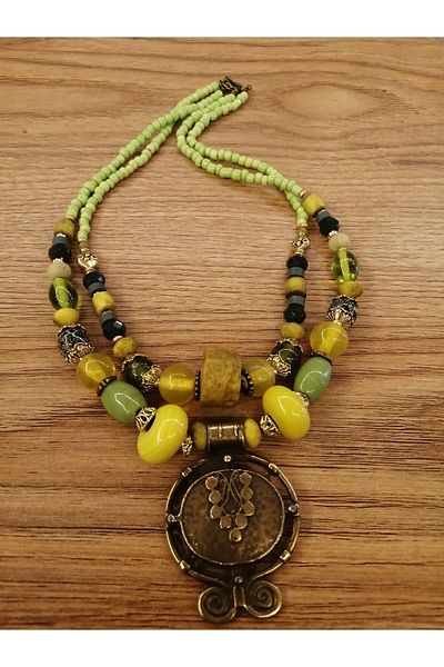 azra takı tasarım Handmade authentic, ethnic, short women's necklace
