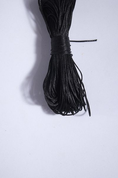 Eskişehir hobi sanat 1 mm 20 μέτρα Μαύρο Χρώμα Λεπτό Σχοινί Αλεξίπτωτου Μακραμέ Βραχιόλι Σχοινί Κολιέ Κοσμήματα Σχεδιασμός Σχοινί