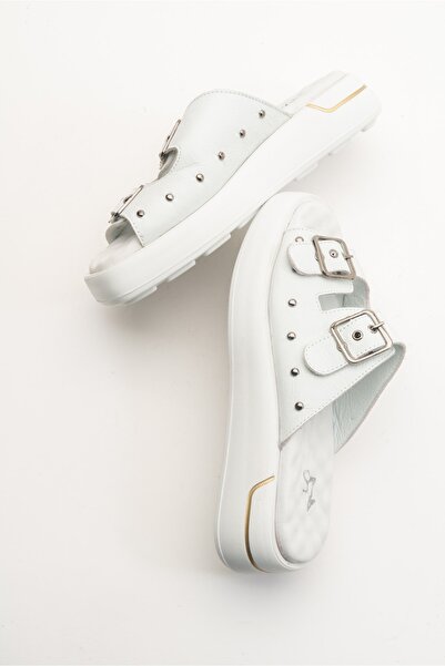 PASSAGE SHOES Women's Skin Genuine Leather Buckle Slippers 6224