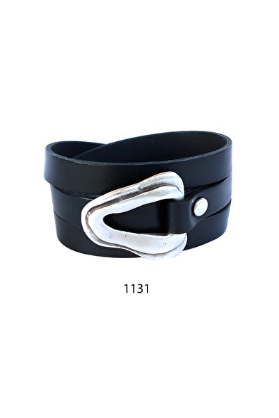 Unisex Deri Bileklik Antik Gümüş Detaylı El Yapımı Tasarım B1131