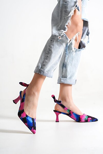 Modabuymus Minipony Lilac Tie-dye Low Heel Stiletto Heel Shoes