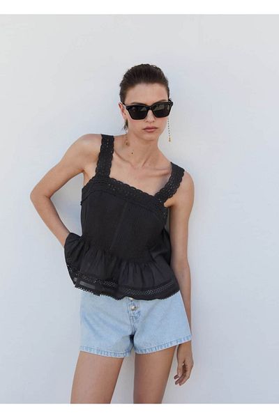 MANGO Woman Decorative embroidered top