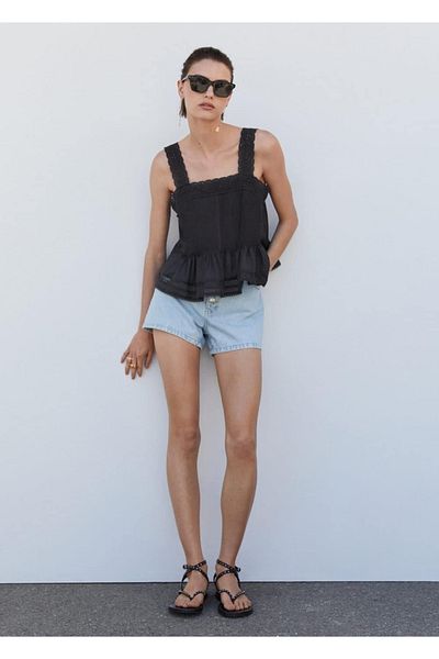 MANGO Woman Decorative embroidered top