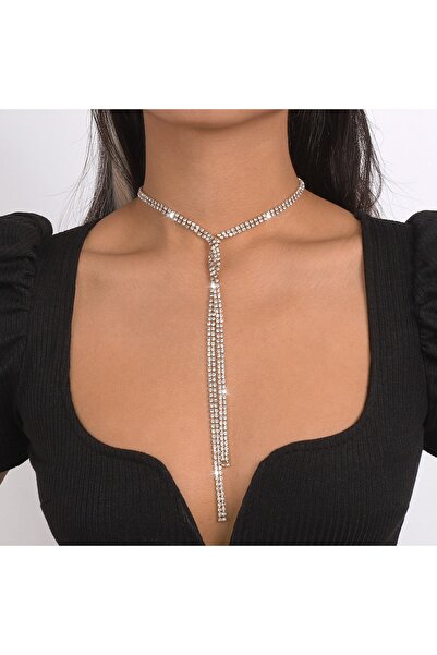 muptejewelry Mupten Çift Sıra Zirkon Taşlı Özel Tasarım Kolye
