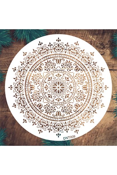 STENCİLTASARIM Stencil Design Dnt009 Mandala Wall Wooden Glass Painting Pattern