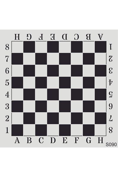 STENCİLTASARIM S090 Chess Wall Wooden Glass Painting Pattern