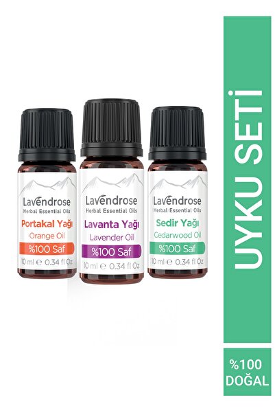 Lavendrose Uyku Ve Stres Seti 3lü %100 Doğal Bitkisel Aromaterapi Set Saf Uçu...