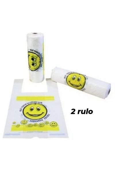 SARAY AMBALAJ Smiley Printed Roll Bag (small) 2 Rolls