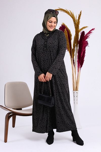 Ferace Το φόρεμα Kiyafet Mother Large Size είναι Hijab Large Size Khaki