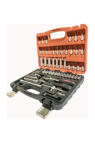 TEKNO Pcs 53 Pieces Titanium Alloy 1/4 Socket Wrench Set Bits End Set Full Set