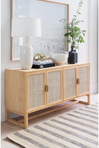 one design Yemek Odası Konsol Hasır Konsol Hazeran Konsol Ahşap Masif Konsol