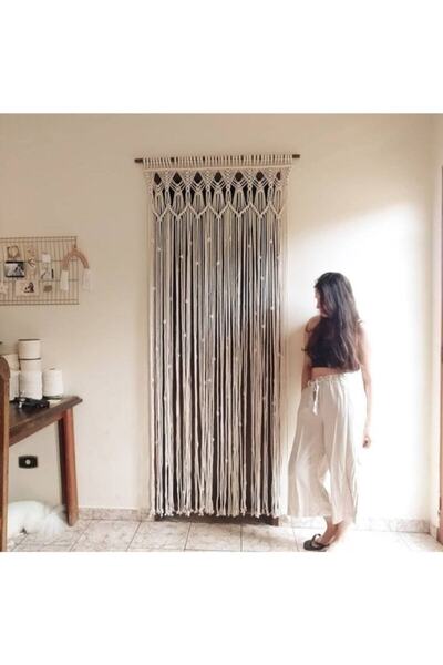 EN UCUZ MAKROME Makrome Perde Tül Makrome Kapı Perdesi 50x150