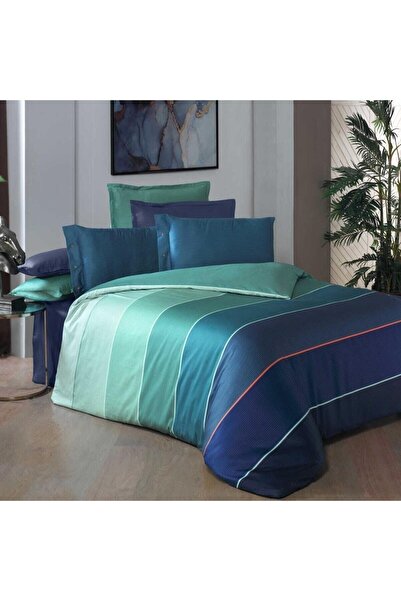 Sarev طقم غطاء لحاف مزدوج من الساتان بنيامين - أزرق