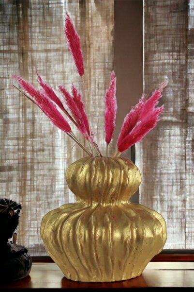 YAYBOX Dekoratif Vazo El Yapımı Altın Renk Model 26