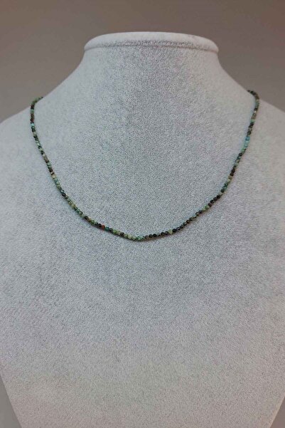 Yasamtohumu قلادة من حجر الفيروز الأفريقي 2 ملم