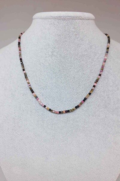 Yasamtohumu Turmalin Taşı Küp Şekilli 2.5mm Kolye (SABİT KLİPSLİ)