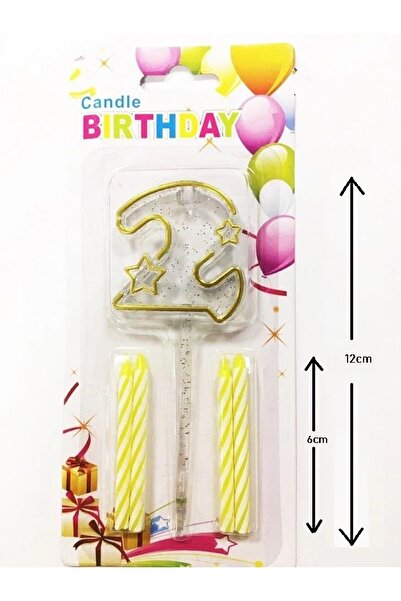 Bkmc ŞEFFAF 2 RAKAM GOLD MUM 12CM