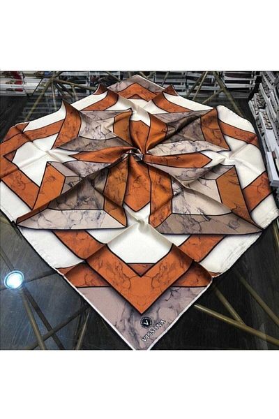 Vissona Γυναικείο μεταξωτό μαντήλι Twill Tababej