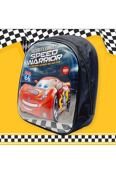 Tezzgelsin Rucsac pentru grădiniță Lightning Mcqueen Mașină de curse imprimată în relief 3-6 ani Geantă de școală pentru copii