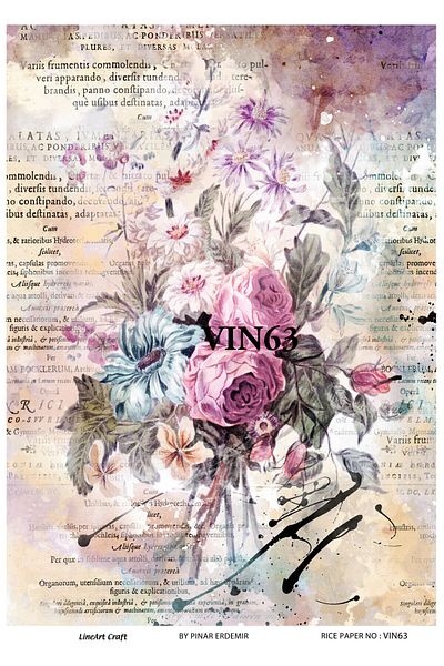 LİNEART LineArt Brass Decopage Paper LA-VIN63