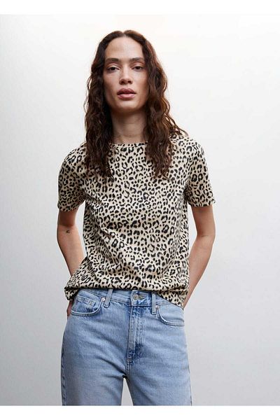 MANGO Woman Тениска с животински шарки