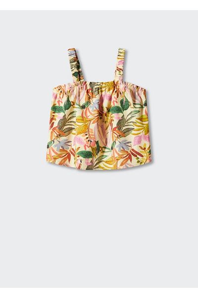 MANGO Kids Βαμβακερή μπλούζα με σχέδιο