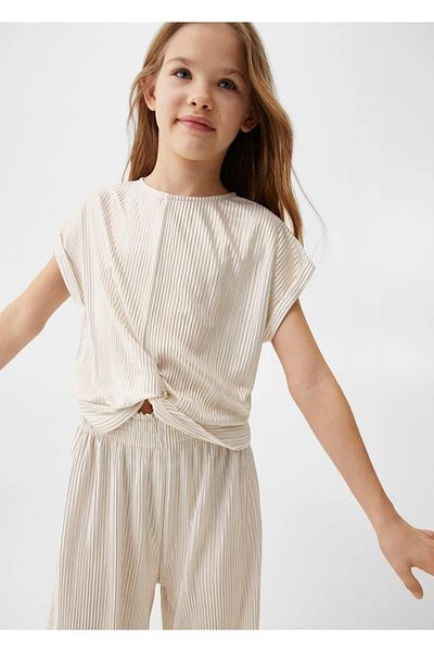 MANGO Kids Παντελόνι Lurex με πλισέ