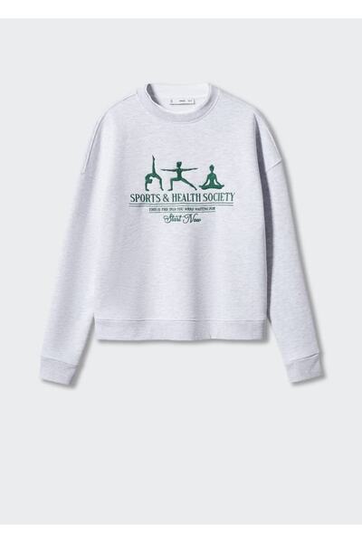MANGO Woman Yazı İşlemeli Sweatshirt