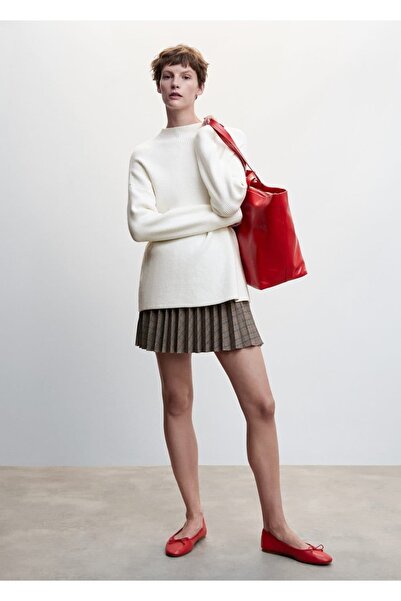 MANGO Woman High Collar Ribbed Sweater