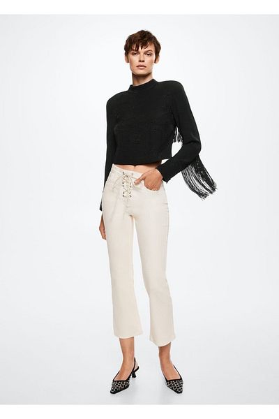 MANGO Woman Tassel Detailed Shirt