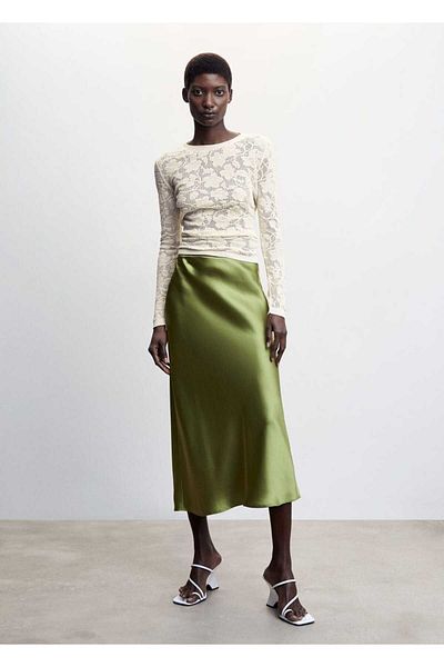 MANGO Woman Floral Patterned Knitwear Blouse